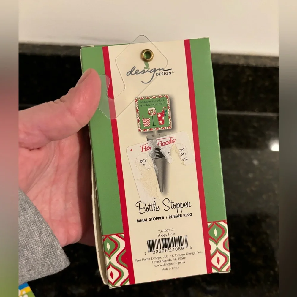 NIB Bottle Stopper “It’s Beginning to Look a Lot Like Happy Hour!”
